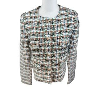 Truth by Republic NWT Tweed Blazer Jacket Gold Buttons Earth Tones Women's Sz 12